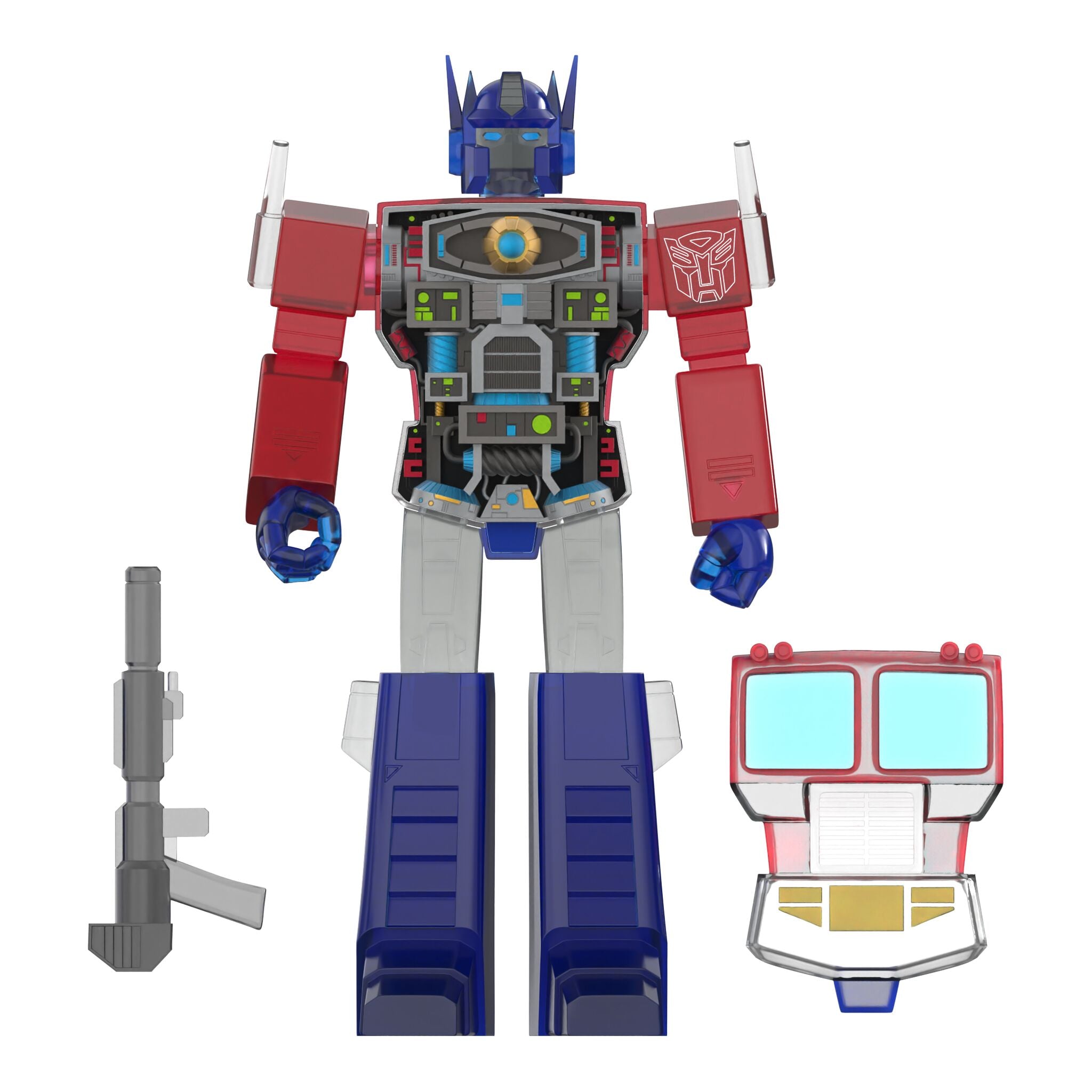 Cyborg Transformer Transformers Super Cyborg Optimus Clear Red/Blue – JustPressPlayOnline