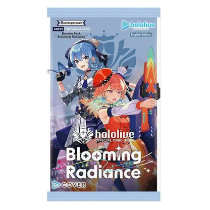 Hololive OCG Blooming Radiance Booster Pack - 8 Cards, English Edition - Cover Corporation