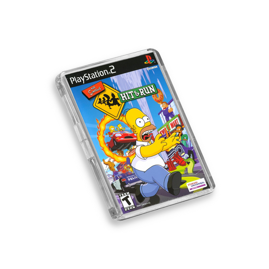 The Simpsons: Hit & Run PS2 Cover Art Fridge Magnet - Magnet Planet - Inspired by PlayStation 2 Game Case!