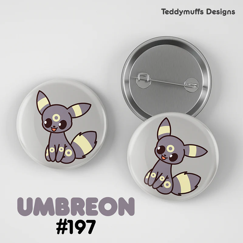 Pokemon Eeveelutions Button Pin 9-Pack - Teddymuffs Design