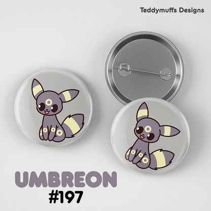 Pokemon Eeveelutions Button Pin 9-Pack - Teddymuffs Design