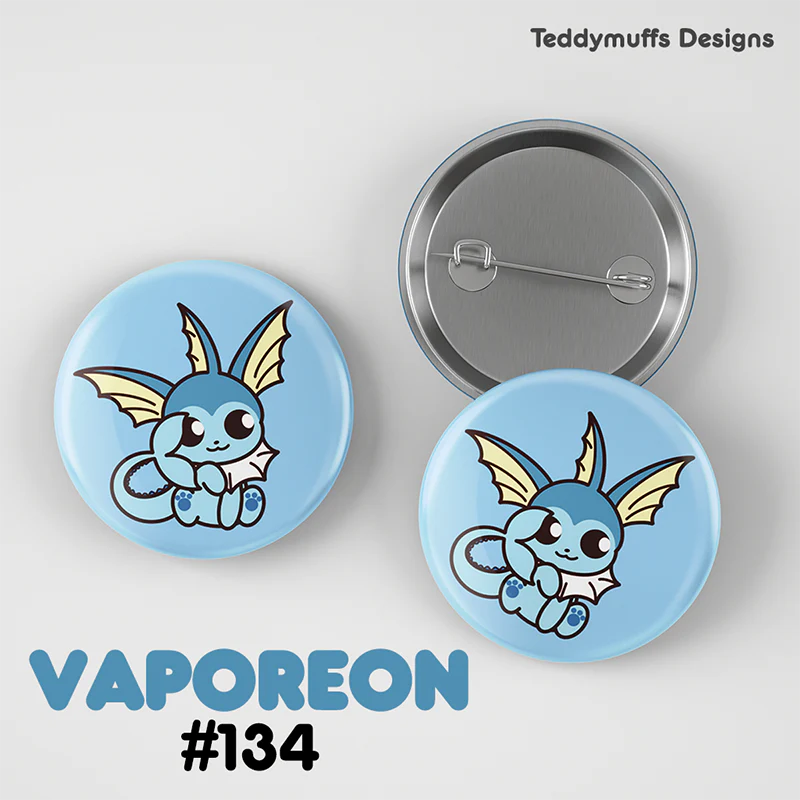 Pokemon Eeveelutions Button Pin 9-Pack - Teddymuffs Design