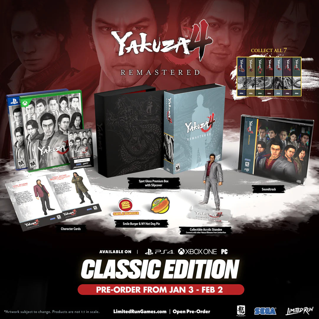 Yakuza 4 Remastered Classic Edition - PlayStation 4 - SEGA, Limited Run Games #580