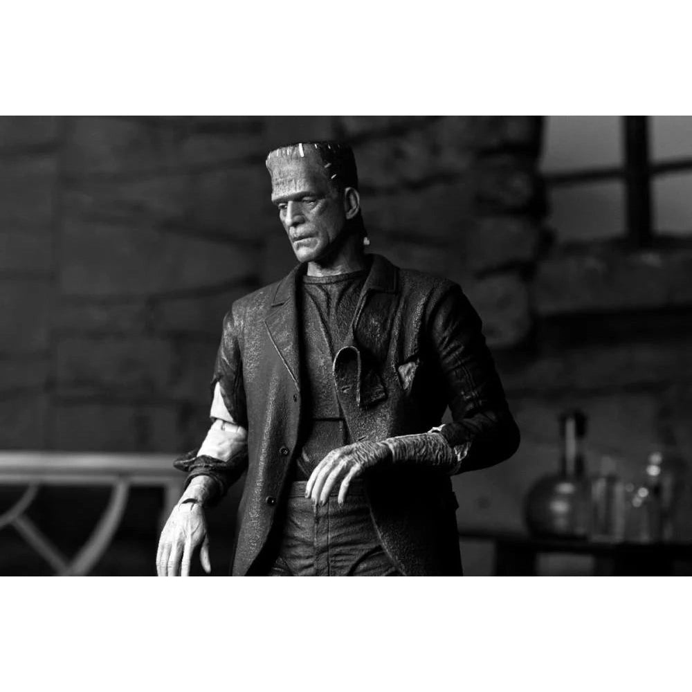Universal Monsters Bride of Frankenstein Frankenstein's Monster Black & White Ver. Ultimate Action Figure - NECA