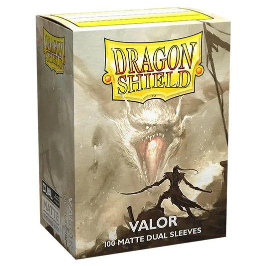 Dragon Shield Matte Dual TCG Card Sleeves - Valor White, 100 Count, Standard Size - Arcane Tinmen