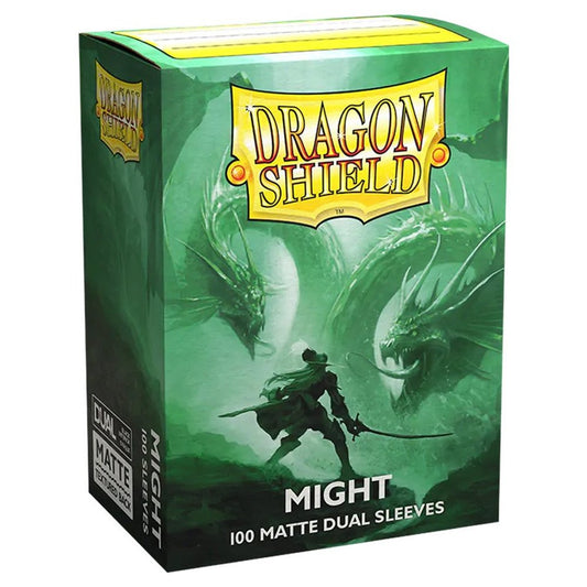 Matte Dual TCG Card Sleeves - "Might" Green, 100 Count, Standard Size - Dragon Shield