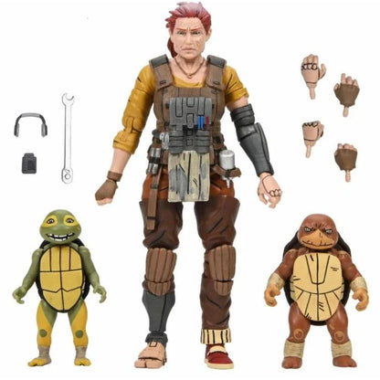 Teenage Mutant Ninja Turtles: The Last Ronin The Lost Years Grammy April with Baby Yi & Moja Action Figure Set - NECA