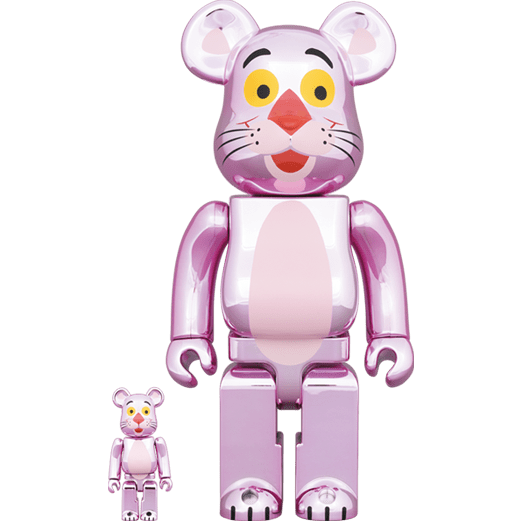 Pink Panther Chrome Ver. 100% & 400% Figure Set - Medicom Toy Be@rbrick