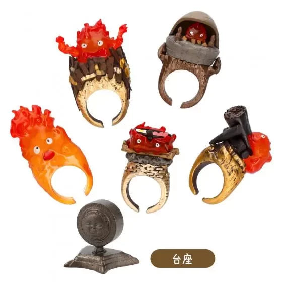Howl's Moving Castle Calcifer KazaRing Blind Box - 1 Random Ring: 6 Available Designs - Benelic, Studio Ghibli