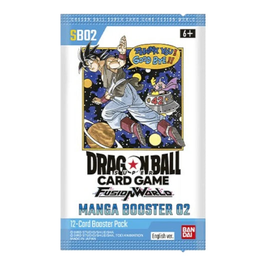 Dragon Ball Super Card Game Fusion World Manga Booster 02 Pack SB02 - 12 Cards, Ages 6+ - Bandai