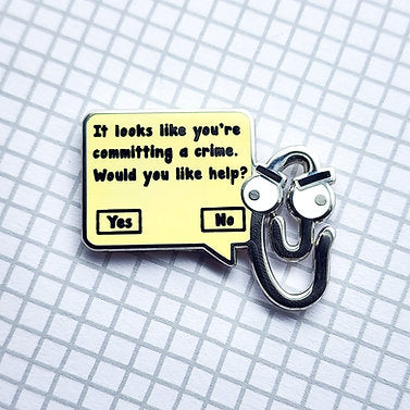 Paperclip Assistant Enamel Pin - Toku Arts