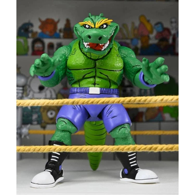 Teenage Mutant Ninja Turtles Adventures Stump Wrestling Leatherhead Archie Comics Action Figure - NECA