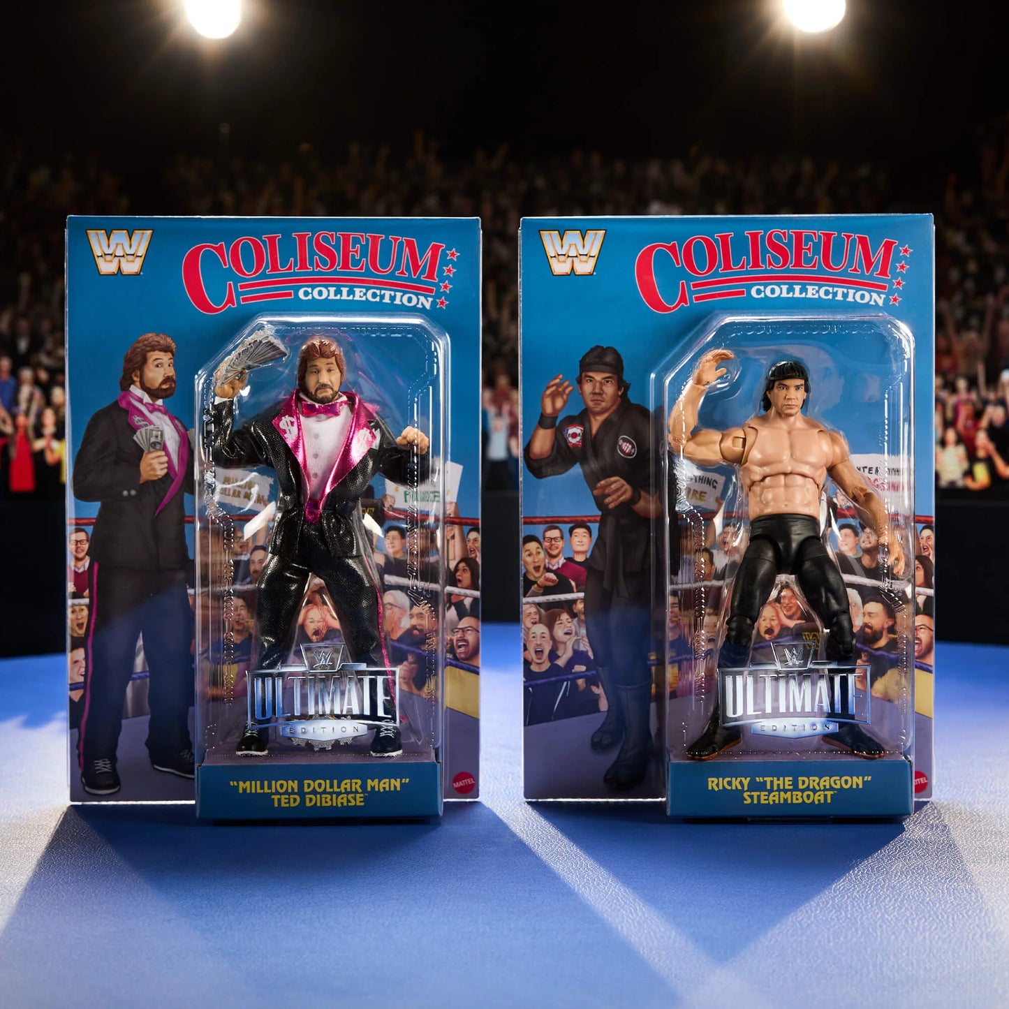 WWE Ultimate Edition Coliseum Collection “Million Dollar Man” Ted DiBiase & Ricky “The Dragon” Steamboat - Action Figure 2-Pack - Mattel Creations Exclusive!