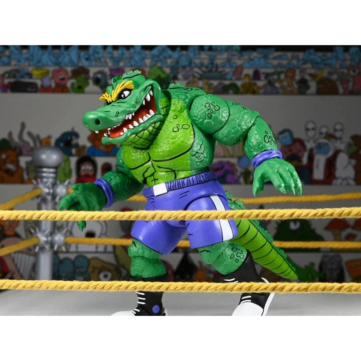 Teenage Mutant Ninja Turtles Adventures Stump Wrestling Leatherhead Archie Comics Action Figure - NECA
