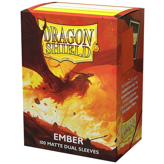 Matte Dual TCG Card Sleeves - Ember Red, 100 Count, Standard Size - Dragon Shield