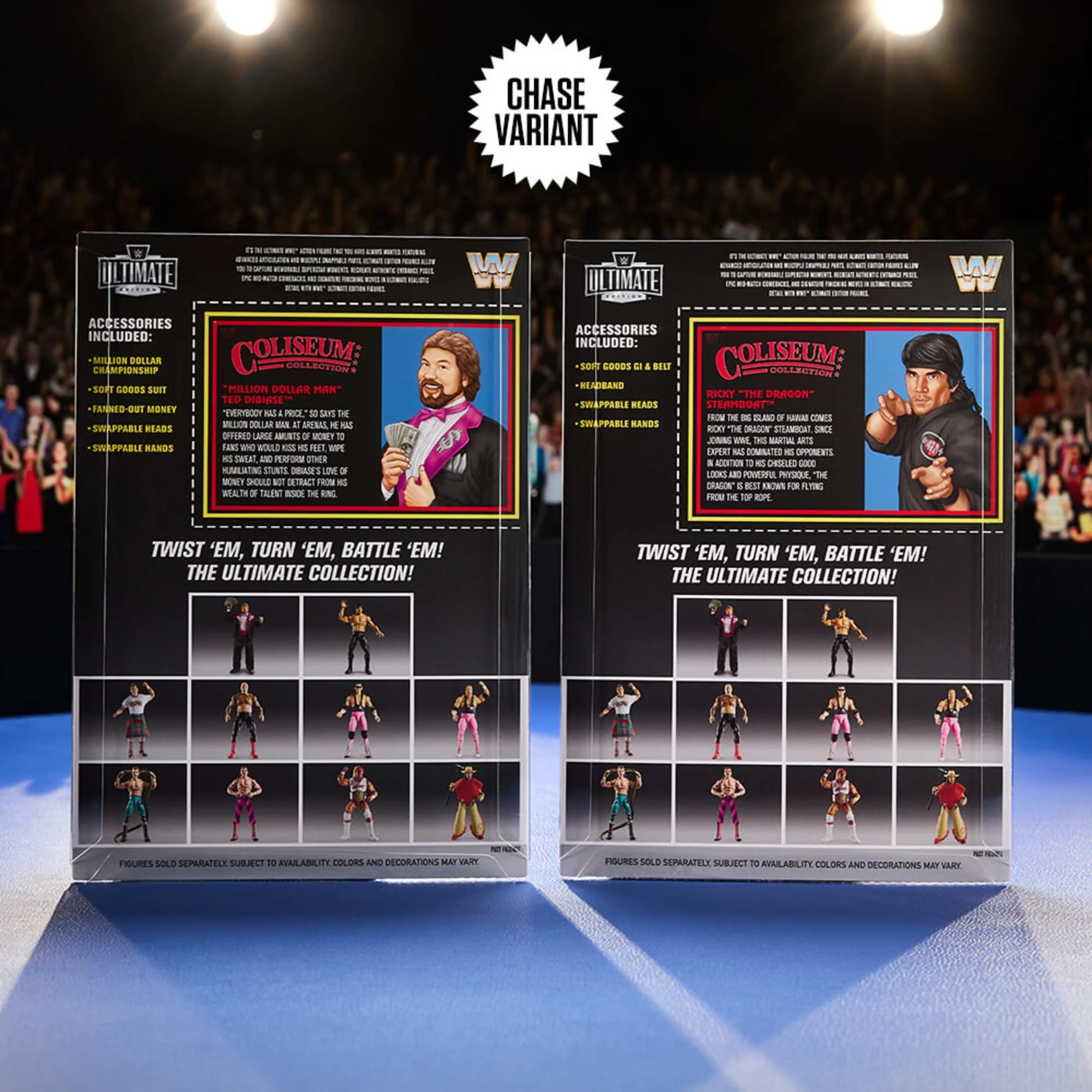 WWE Ultimate Edition Coliseum Collection “Million Dollar Man” Ted DiBiase & Ricky “The Dragon” Steamboat - Action Figure 2-Pack - Mattel Creations Exclusive!