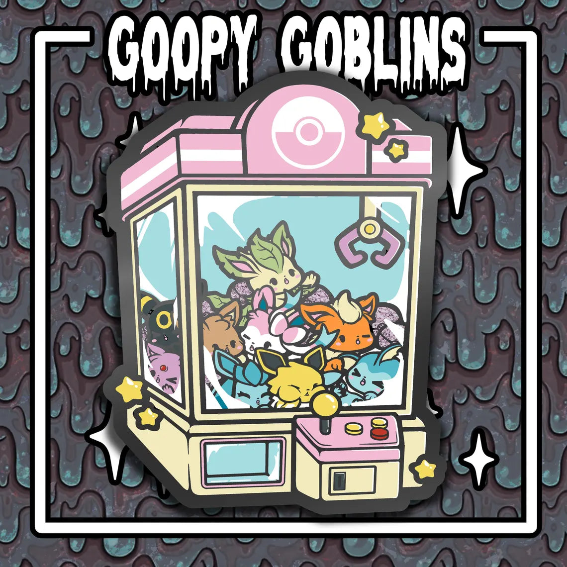 Pokemon Eevee Eeveelutions Claw Machine Pin - GoopyGoblins