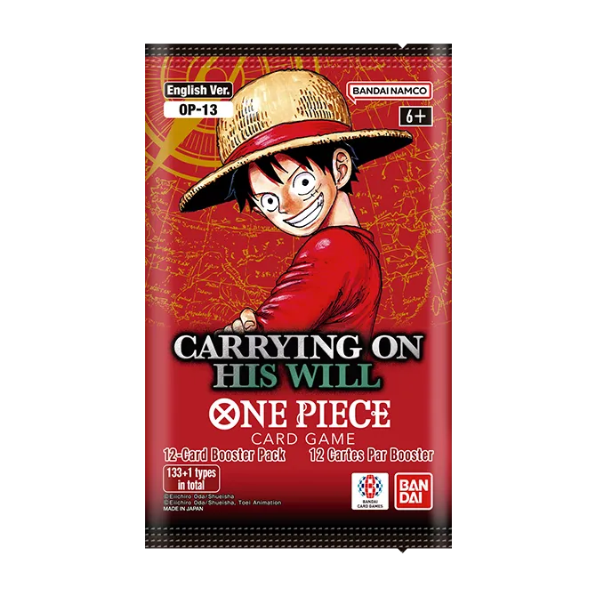 One Piece Card Game Carrying on His Will Booster Pack OP-13 - 12 Cards, English Ver. - Bandai Namco