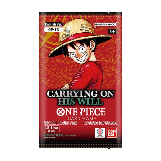 One Piece Card Game Carrying on His Will Booster Pack OP-13 - 12 Cards, English Ver. - Bandai Namco