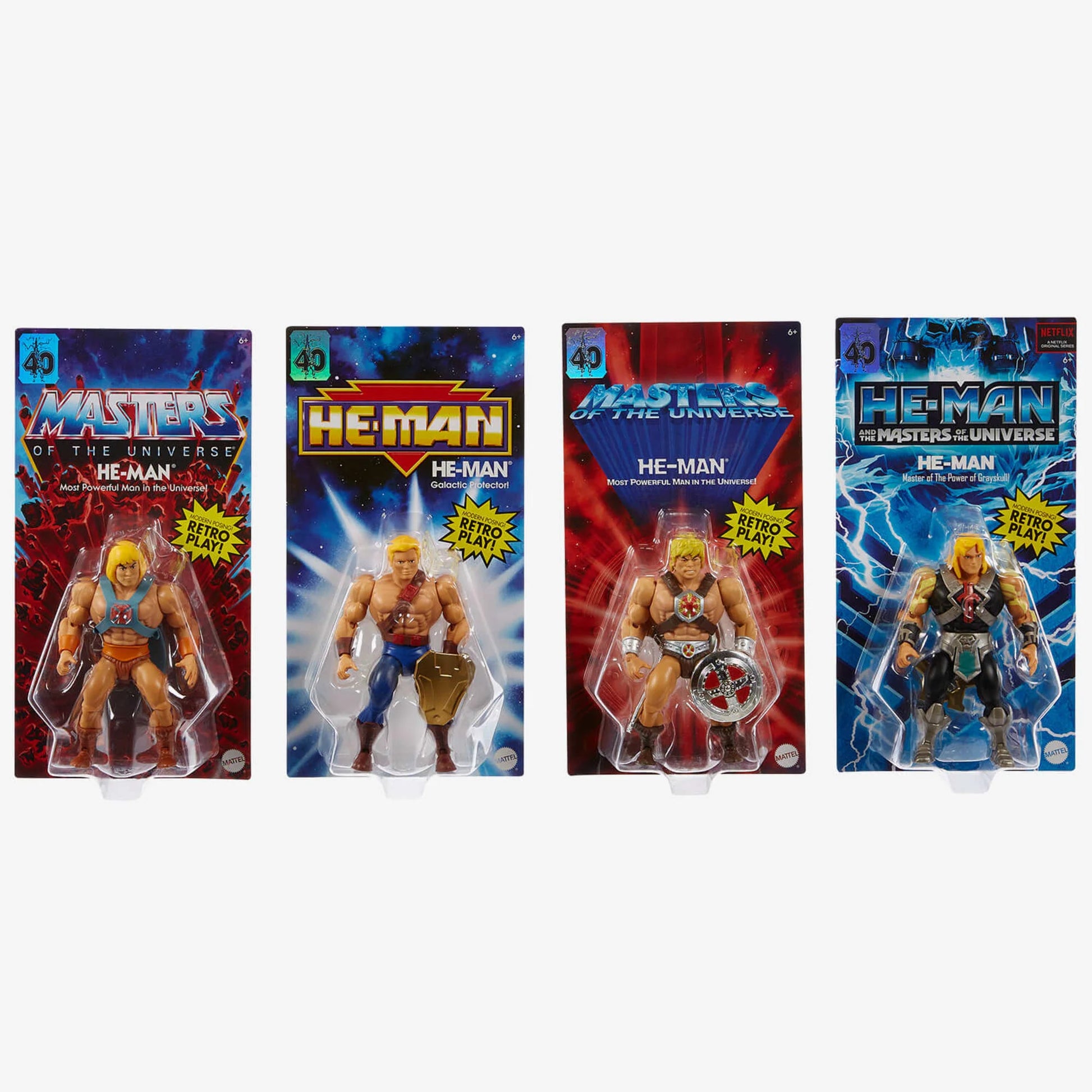 Masters of the Universe Origins He-Man 40th Anniversary 4-Pack - Mattel - Creations Exclusive