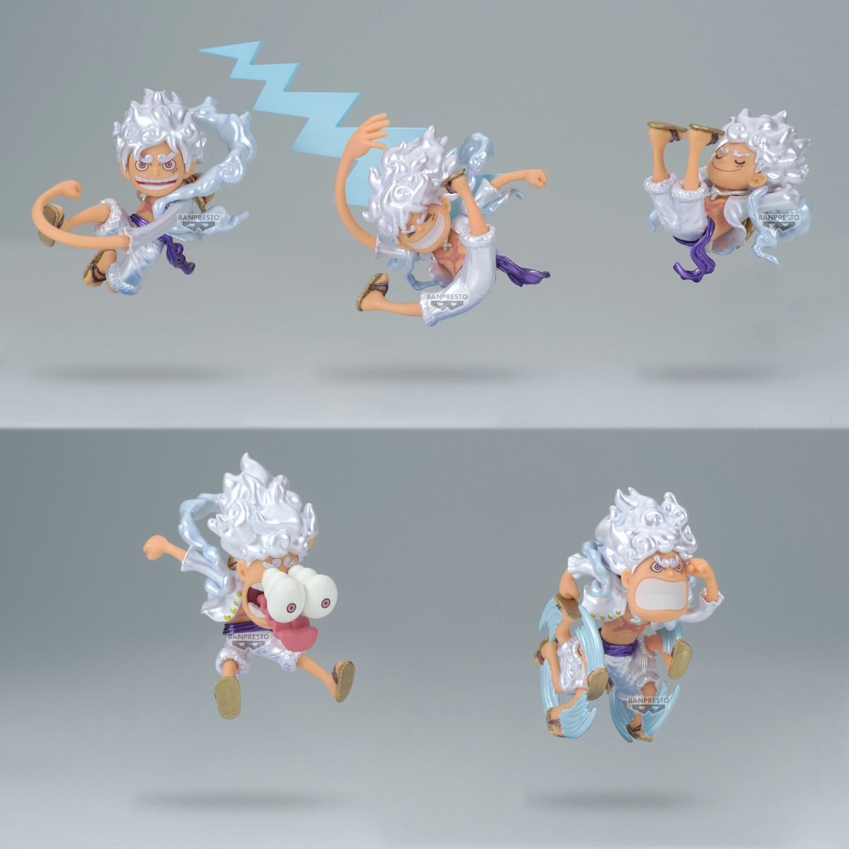gear 5 luffy figure bandai One Piece Monkey D. Luffy Gear 5 Special Metallic Color World Collectable Mini Figure