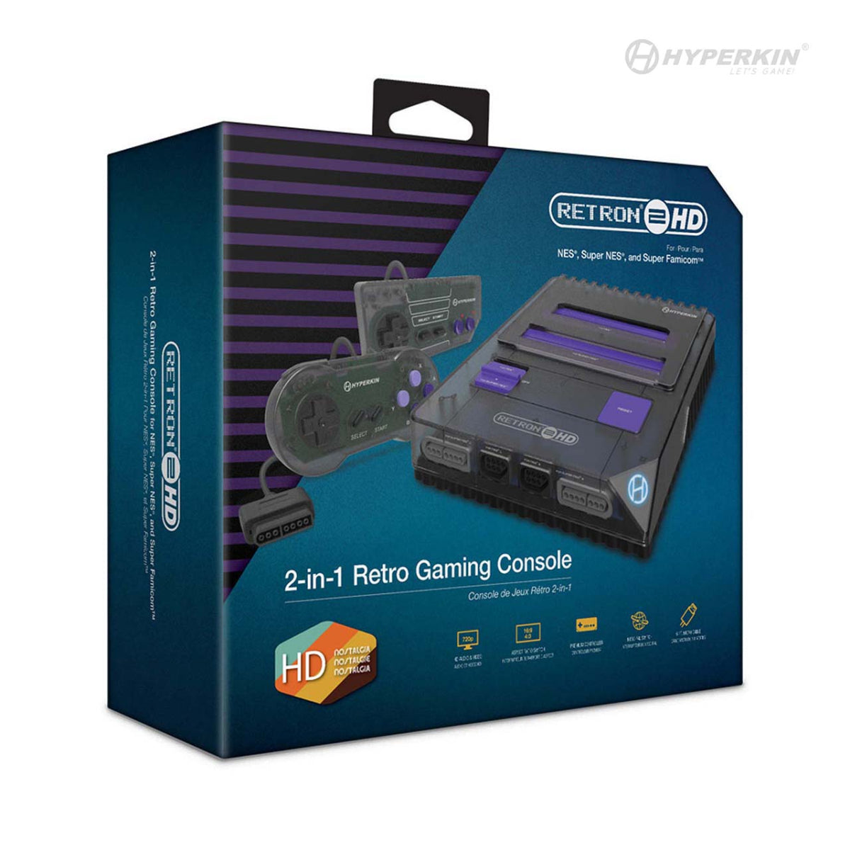 RetroN 2 HD 2-in-1 Retro Gaming Console - NES, SNES & Super Famicom - Hyperkin