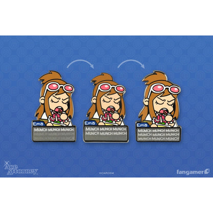 Ace Attorney Snacking Ema Lenticular Pin - Capcom, Fangamer
