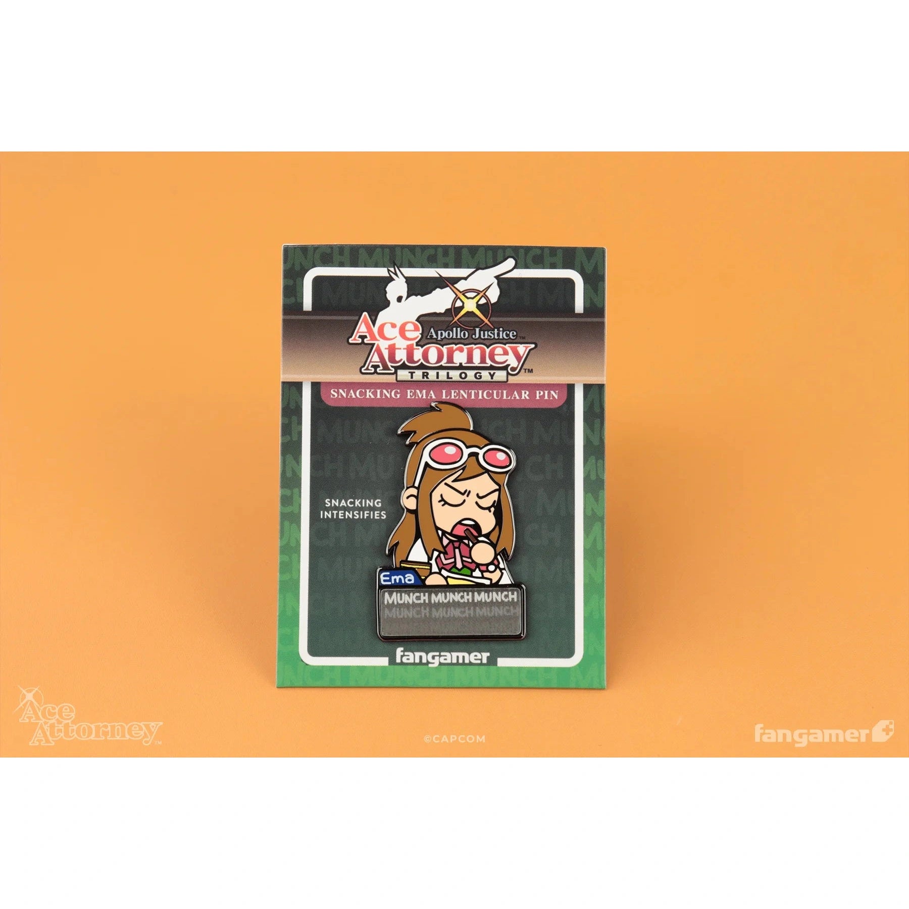 Ace Attorney Snacking Ema Lenticular Pin - Capcom, Fangamer