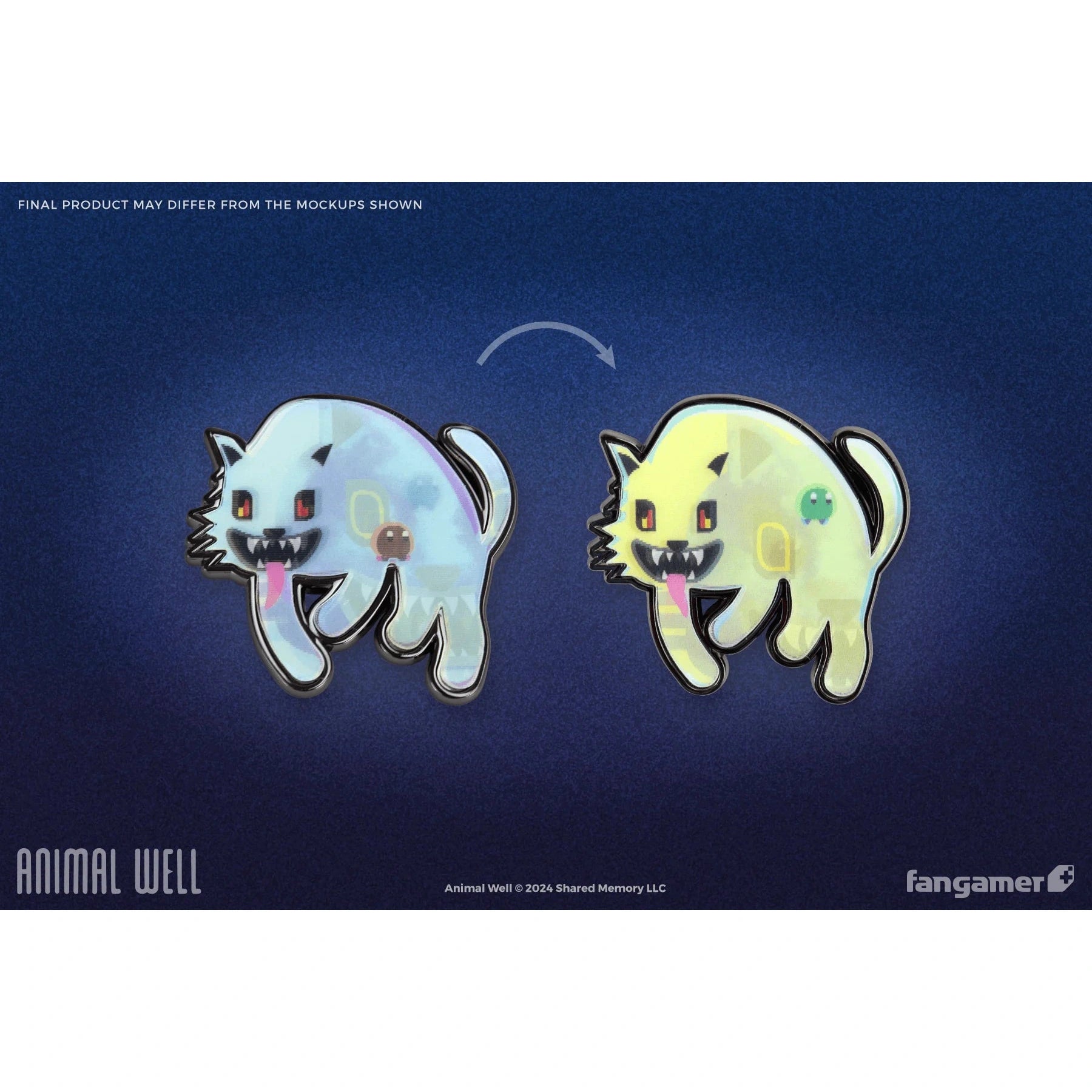 Animal Well Ghost Lenticular Pin - Fangamer