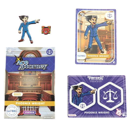 Ace Attorney Phoenix Wright Pin Pack - Capcom, Fangamer - Pinverse Action Pins