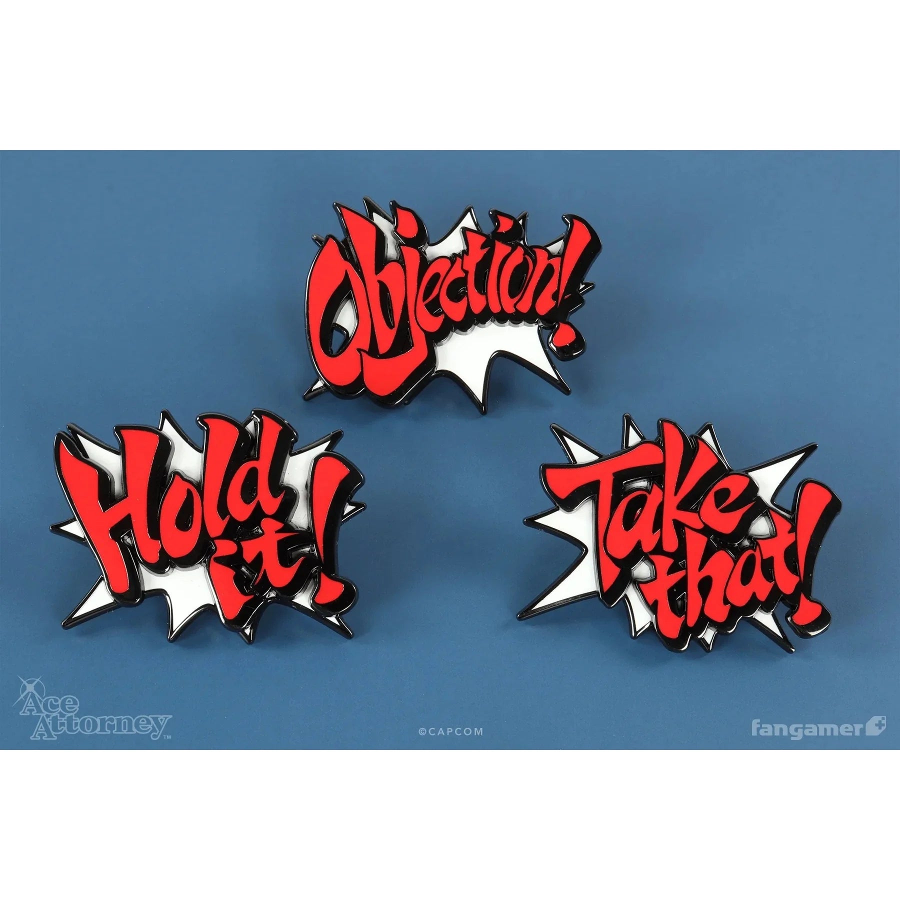 Ace Attorney Interjection! Pin Set - by Jon Kay - Capcom, Fangamer