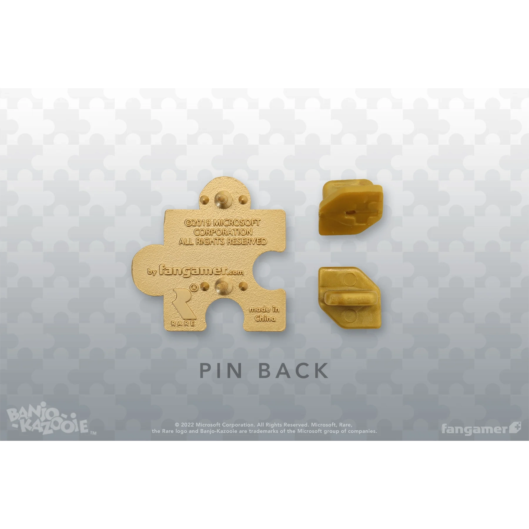 Banjo-Kazooie Golden Jiggy Puzzle Piece Pin - by Jon Kay - Fangamer