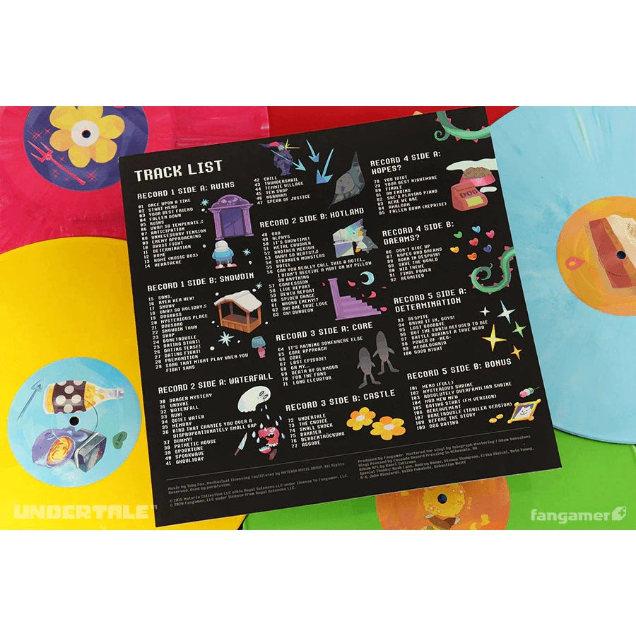 Undertale Complete Original Soundtrack Toby Fox - 5xLP Colored Vinyl Record Box Set - Fangamer FG11