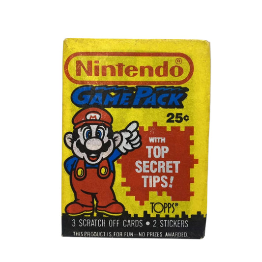 Nintendo Game Pack - 3 Scratch-Off Cards & 2 Stickers - 1989 Topps