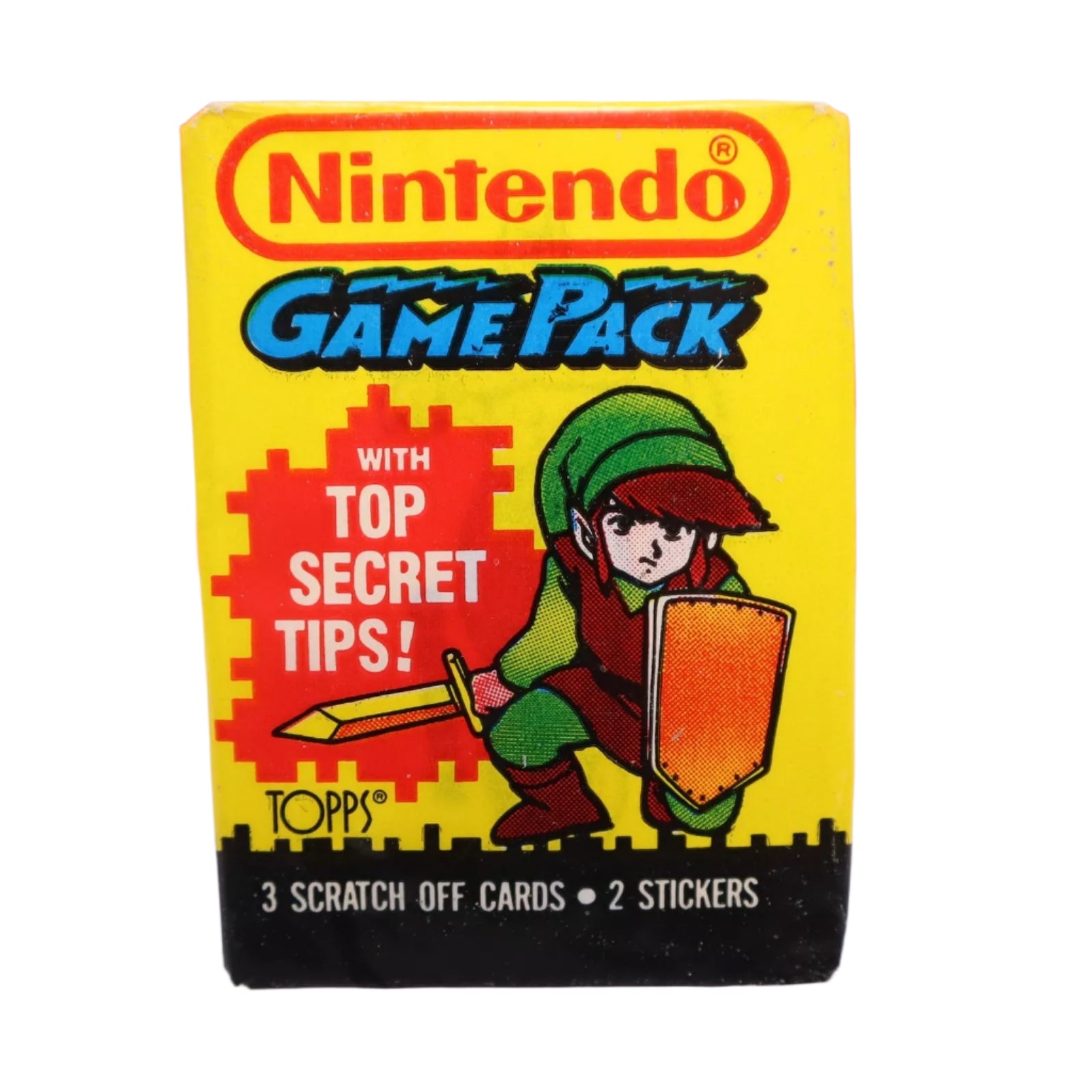 Nintendo Game Pack - 3 Scratch-Off Cards & 2 Stickers - 1989 Topps