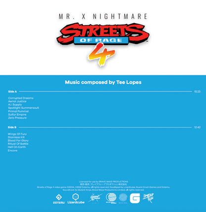 Streets of Rage 4: Mr X Nightmare--The Definitive Soundtrack - Vinyl LP Record (OST)