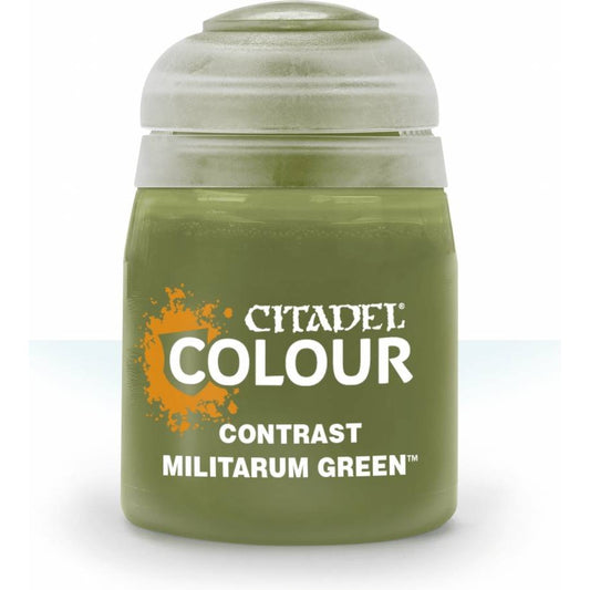 Citadel Colour: Contrast Militarum Green - Warhammer Model Paint, 18ml Pot - Games Workshop