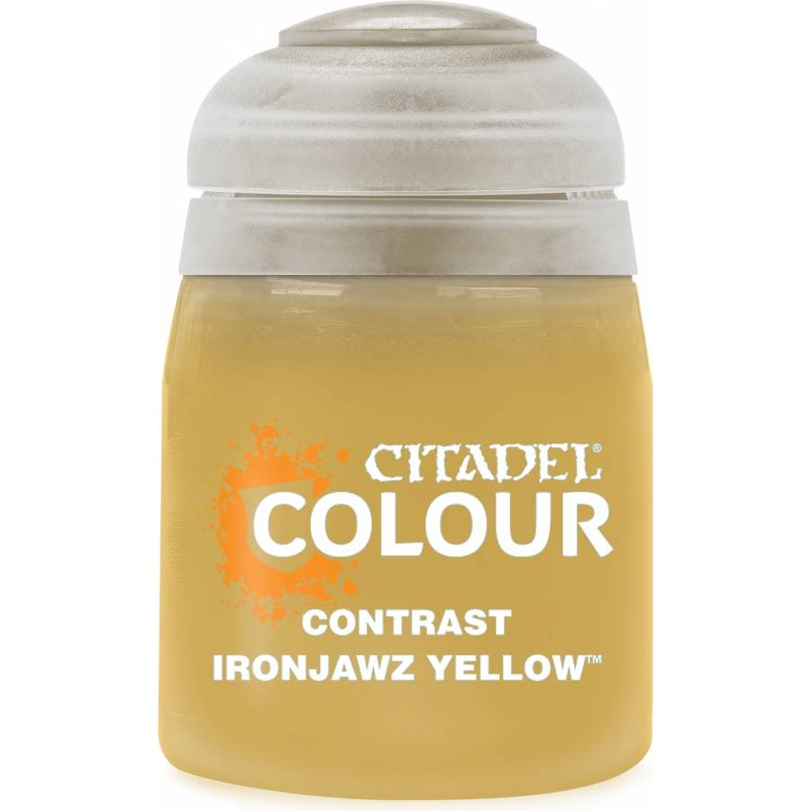 Citadel Colour: Contrast Ironjawz Yellow - Warhammer Model Paint, 18ml Pot - Games Workshop