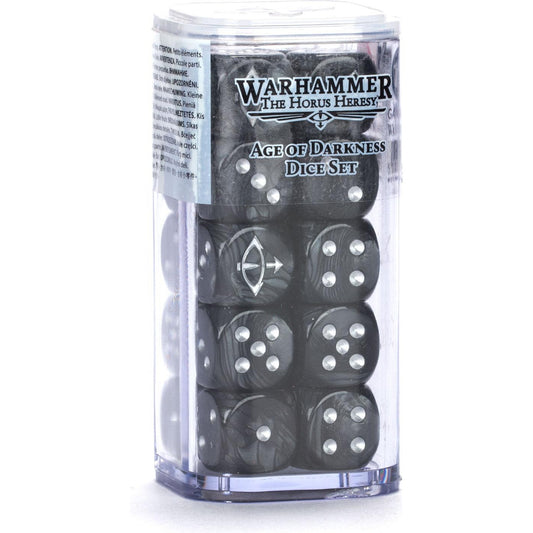 Warhammer: The Horus Heresy Age of Darkness Dice Set - 20 Pearlised Black & Silver - Games Workshop