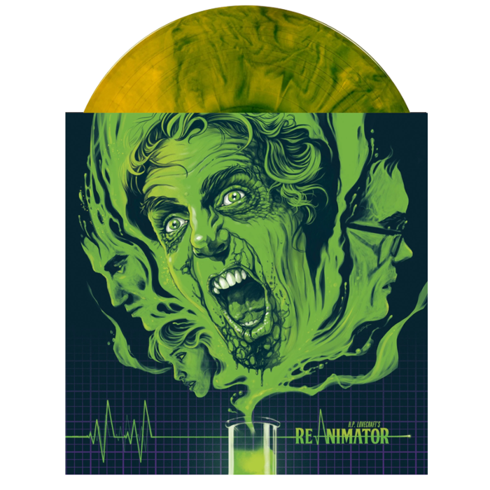 H.P. Lovecraft's Re-Animator Original Motion Picture Score by Richard Band - LP Record Green & Yellow Colored Vinyl, Waxwork, Soundtrack, OST