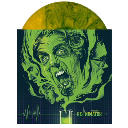 H.P. Lovecraft's Re-Animator Original Motion Picture Score by Richard Band - LP Record Green & Yellow Colored Vinyl, Waxwork, Soundtrack, OST