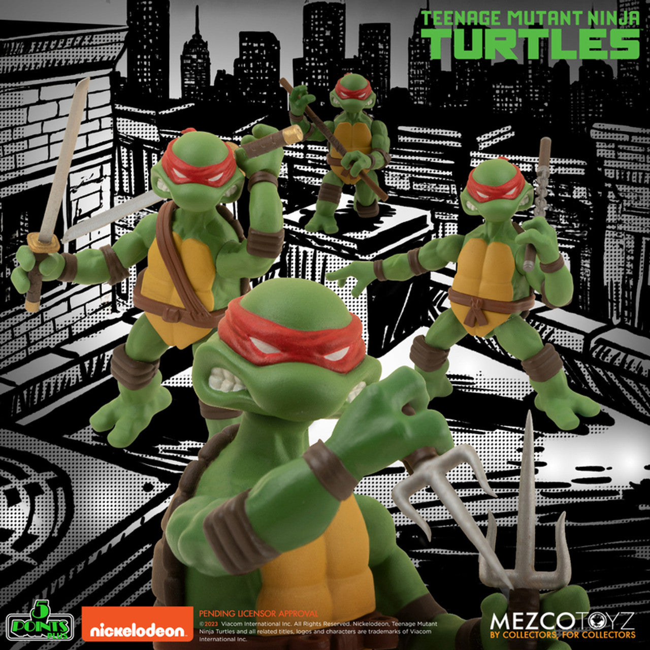 TMNT 4 Figure Deluxe Set Mezco 5 Points